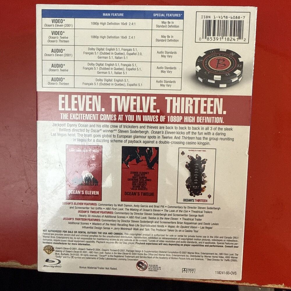 Ocean's Trilogy: Eleven Twelve & Thirteen (Blu-ray)